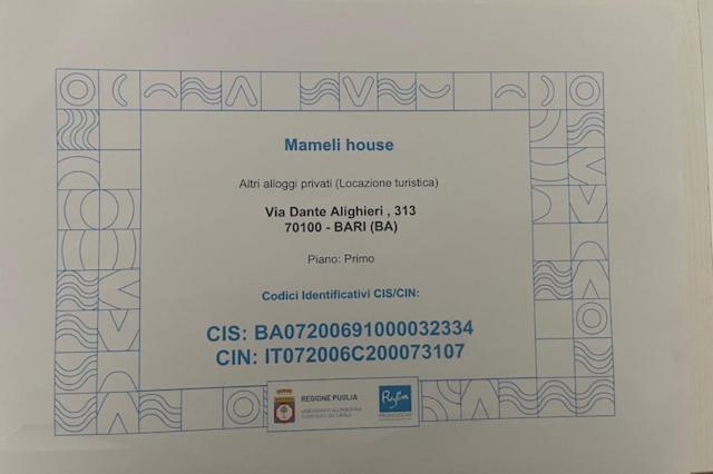 Mameli House Leilighet Bari Eksteriør bilde